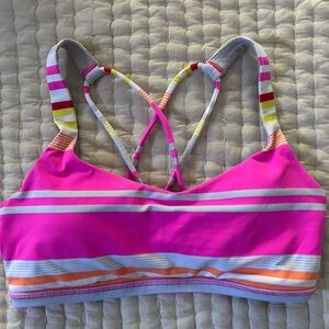 Lululemon Athletica Pink Striped Sports Bra